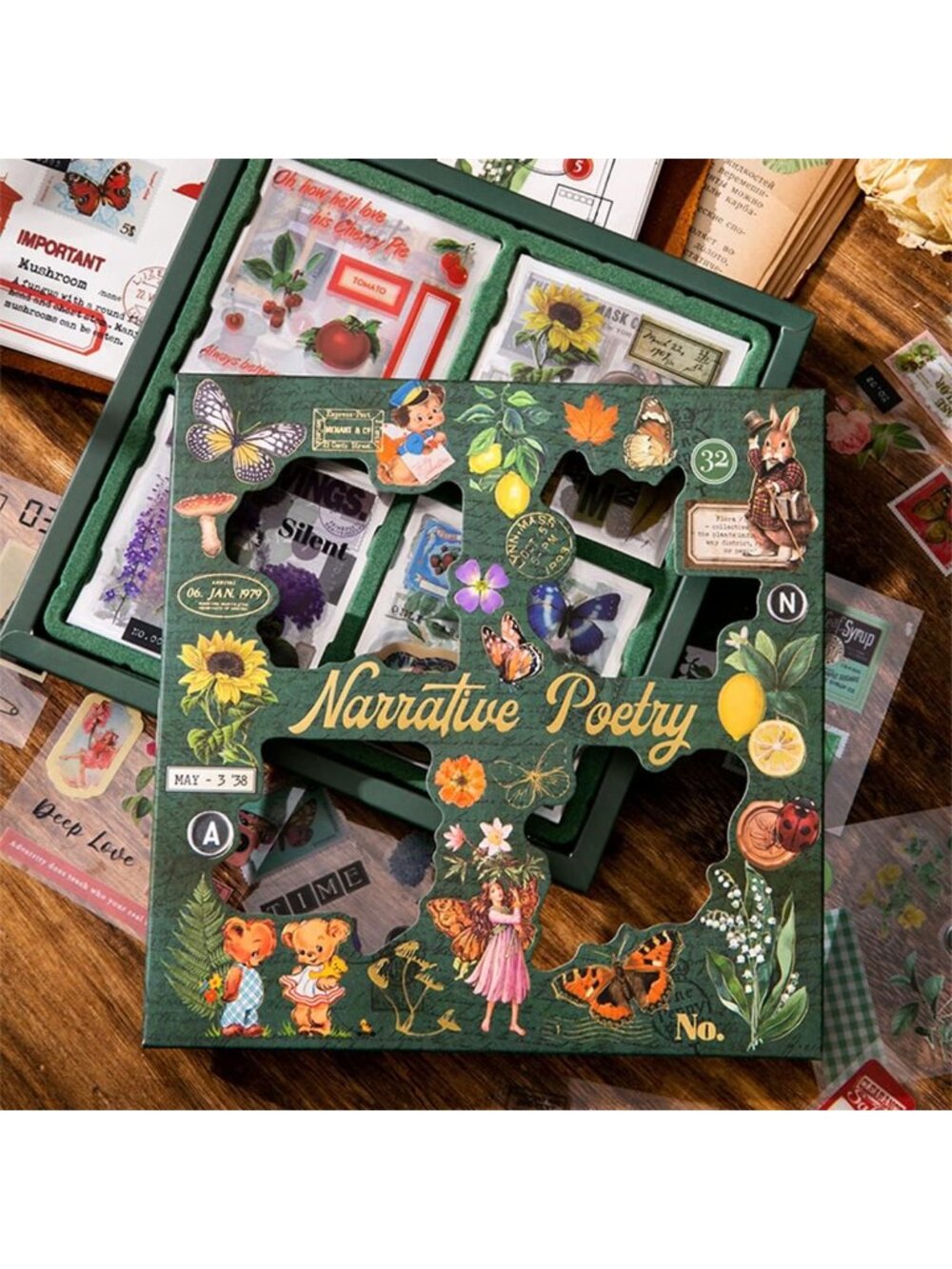 New 640Pcs Vintage Nature Stickers Flowers, Butterflies, Plants for Crafts - Picture 5 of 7